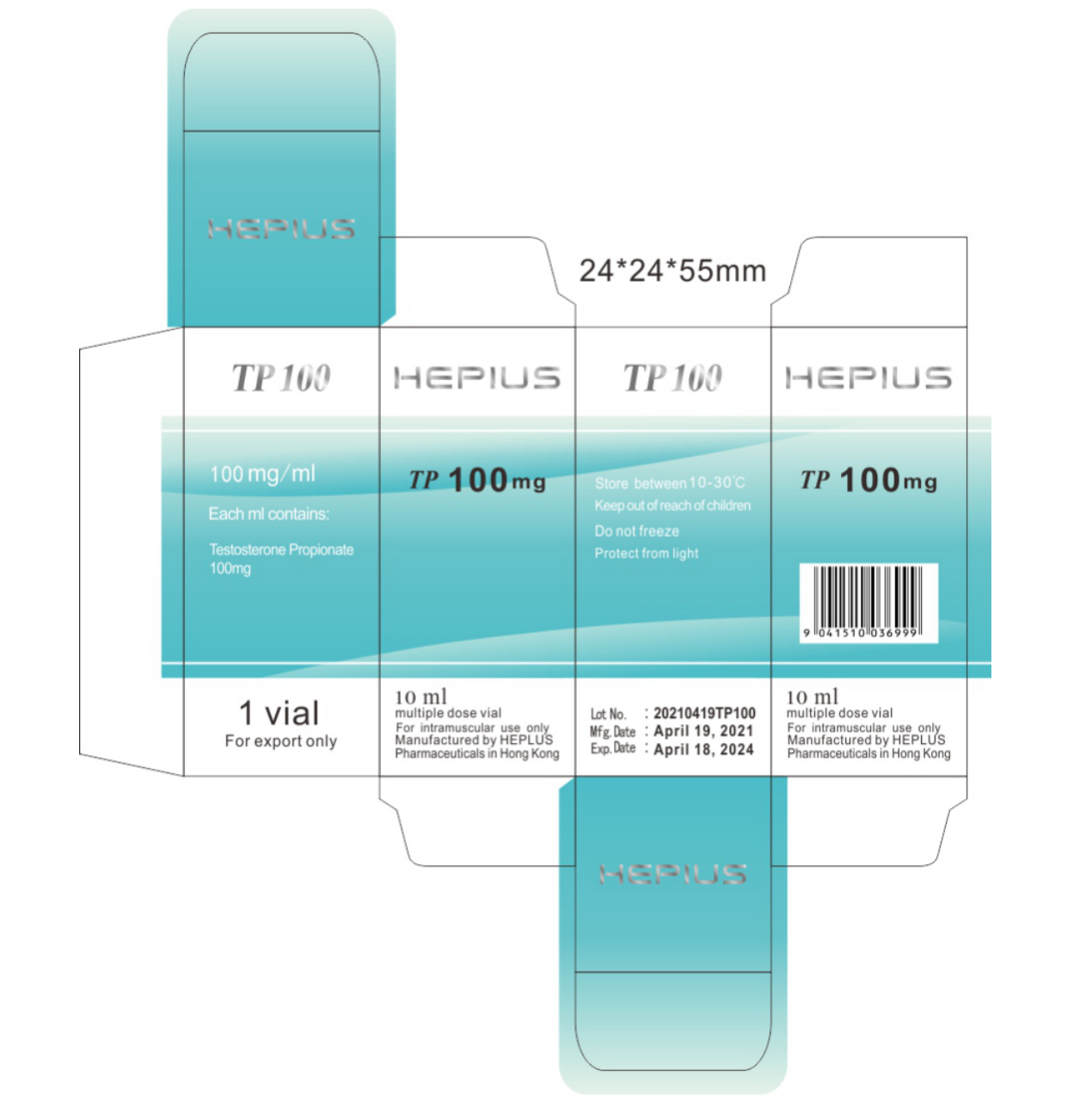 TP 100mg/ml, 10 ml, 丙酸睾酮